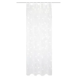 HOME WOHNIDEEN Schlaufenschal AIDINA, Bestickt, halbtransparent, mit Schlaufen und 8 Bindebänder, Farbe: wollweiß, Größe: 245 x 140 cm, Anzahl:1x