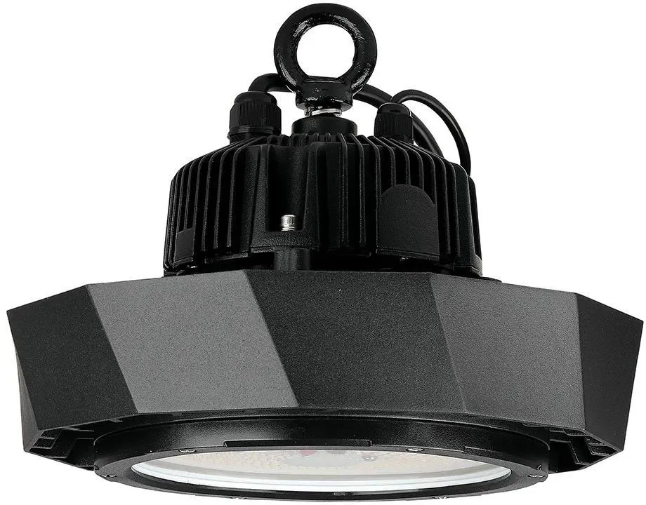 Hallenstrahler Hallenlampe Garagenleuchte Feuchtraumlampe Industrieleuchte, Aluminium schwarz, LED 100W 18000Lm 6000K kaltweiß, D 26 cm