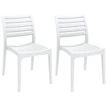 CLP Ares Gartenstuhl 48 x 58 x 82 cm weiß 2er Set