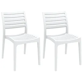 CLP Ares Gartenstuhl 48 x 58 x 82 cm weiß 2er Set