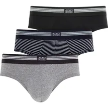 Jockey Slip Cotton Stretch Grau/Schwarz S 3er Pack