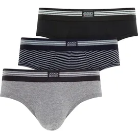 Jockey Slip Cotton Stretch Grau/Schwarz S 3er Pack