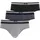 Jockey Slip Cotton Stretch Grau/Schwarz S 3er Pack