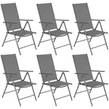 Tectake Marcellino Gartenstuhl 54,5 x 65 x 107,5 cm grau 6 St.