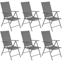 Tectake Marcellino Gartenstuhl 54,5 x 65 x 107,5 cm grau 6 St.