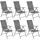 Tectake Marcellino Gartenstuhl 54,5 x 65 x 107,5 cm grau 6 St.