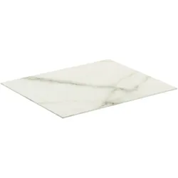 Waschtischplatte Conca, aus Keramik, 602x505x6mm, Marmor Noir Desir