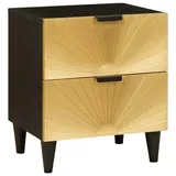vidaXL Nachtschrank 40 x 33,5 x 46 cm Schwarz/Gold