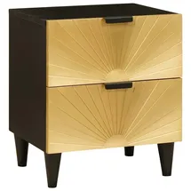 vidaXL Nachtschrank 40 x 33,5 x 46 cm Schwarz/Gold