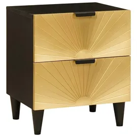 vidaXL Nachtschrank 40 x 33,5 x 46 cm Schwarz/Gold