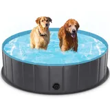 TENXSNUG Hundepool fur Große Hunde, Faltbare Hund Schwimmbecken Hundebadewanne, Rutschfest Hunde Pool Planschbecken für Kinder und Hunde, 120x30 cm