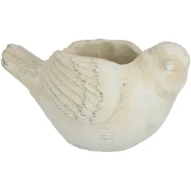 I.GE.A. Zement-Pflanztopf Vogel 22 x 11 cm Beige