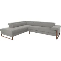 W.Schillig Ecksofa "finn, Designsofa mit tollem Sitzkomfort, bequem, L-Form", grau (steel s22), B:281cm H:71cm T:230cm, Flachgewebe S22 (100% Polyester);Stoff S37 (100% Polyester);Longlife Xtra-Leder Z59: Glattleder mit modischer Prägung.