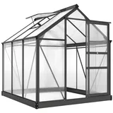 Outsunny Gewächshaus Aluminium Grau HKP 4 mm 3,65 m2