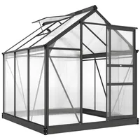 Outsunny Gewächshaus Aluminium Grau HKP 4 mm 3,65 m2
