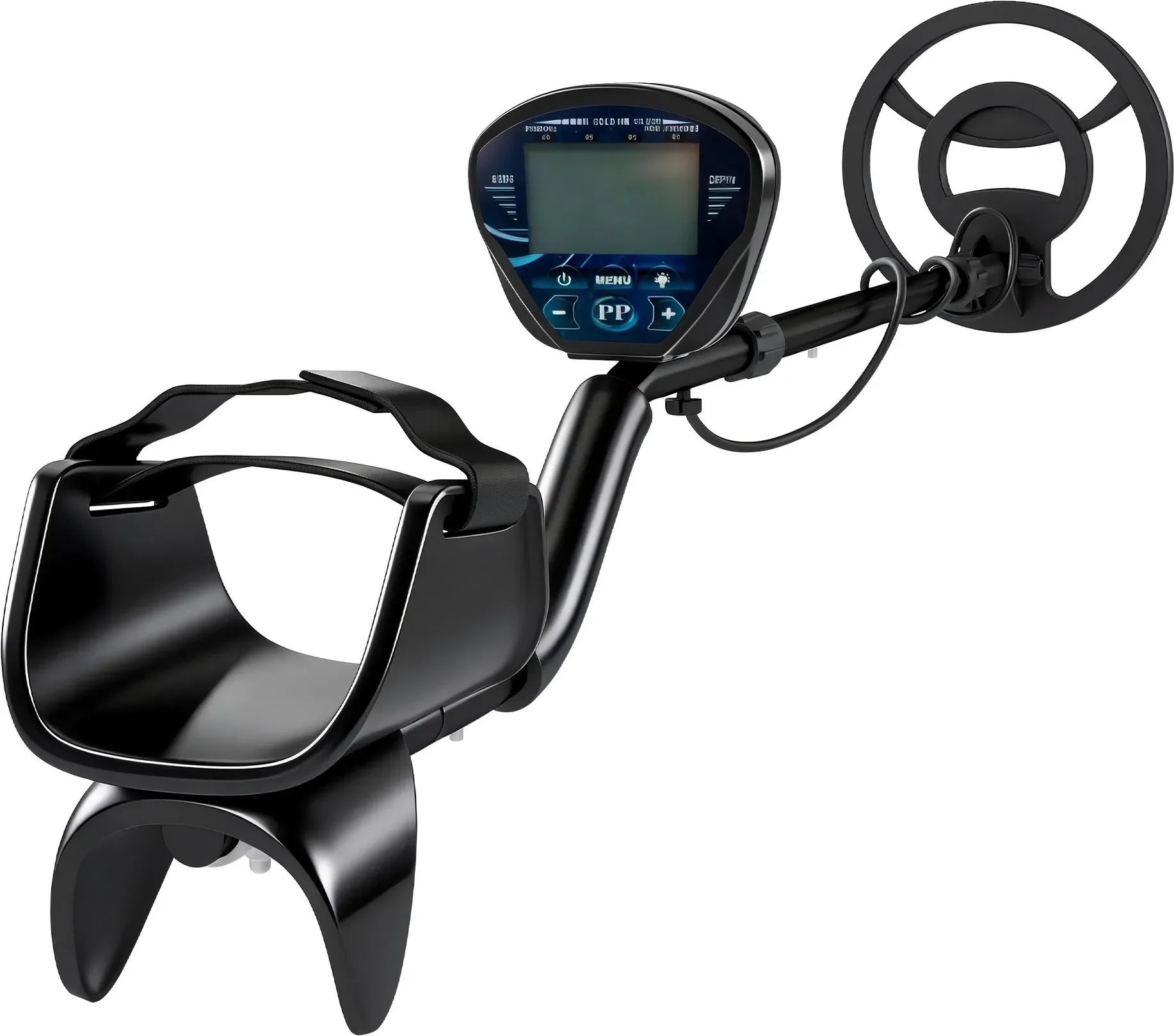 Outsunny Metalldetektor IP68 Wasserdicht Metallsuchgerät mit 3 Modi Kopfhörer Schaufel Spule LCD-Display 7 Zoll Detektionstiefe, Metalldetektoren für Erwachsene Schwarz   Aosom