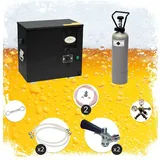 ich-zapfe Komplett Set Zapfanlage, Bierzapfanlage AS-40, 2-leitig, Durchlaufkühler, Nasskühler - Untertheke, Green Line, Zapfkopf 2:Korb,Zapfkopf:NC Adapter