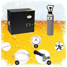 ich-zapfe Komplett Set Zapfanlage, Bierzapfanlage AS-40, 2-leitig, Durchlaufkühler, Nasskühler - Untertheke, Green Line, Zapfkopf 2:Korb,Zapfkopf:NC Adapter