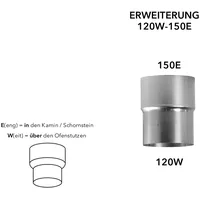 Bertrams Reduktionsstutzen - FAL - 150 E - 120 W - silber