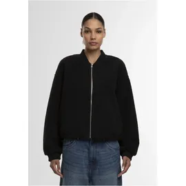 URBAN CLASSICS Bomberjacke URBAN CLASSICS "Urban Classics Ladies Structured Bomber Jacket", Damen, Gr. 5XL, schwarz, 100% Polyester, unifarben, normal, amerikanischer Ausschnitt, Jacken Bomberjacke