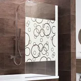 Schulte Duschwand, 80 cm, 5 mm Sicherheitsglas Cricular Fixil-Beschichtet Alpinweiß, Duschabtrennung für Badewanne - Weiß