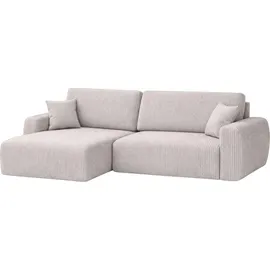 kaiser möbel Ecksofa mit Schlaffunktion und Bettkasten, Ariel XL, Cordstoff, Stoff Poso, Beige, Links - Beige