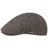 Stetson Texas Herringbone Cap - Schiebermütze Herren - Flatcap mit Baumwollinnenfutter - Schirmmütze Herbst/Winter - Herrenmütze grau 56-57 cm - 56-57