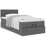 vidaXL Ottoman-Bett mit Matratze Dunkelgrau 100x200 cm Stoff