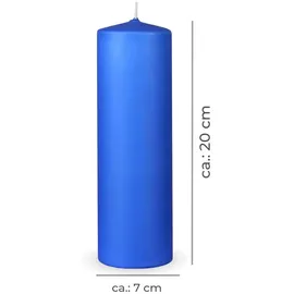HS Candle Dunkelblau Stumpenkerze 20 cm blau