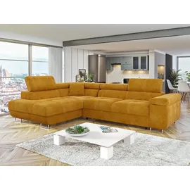 Mirjan24 Eckcouch 5-Sitzer Textil Gelb