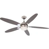 GLOBO Azura 132 cm Deckenventilator nickel/verchromt mit Licht