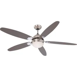 GLOBO Azura 132 cm Deckenventilator nickel/verchromt mit Licht