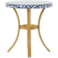 Beliani Rifreddo Gartentisch Ø 70 x 76 cm Blau/Beige/Weiß