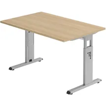 Hammerbacher Schreibtisch VOS12/E eiche nachbildung/silber