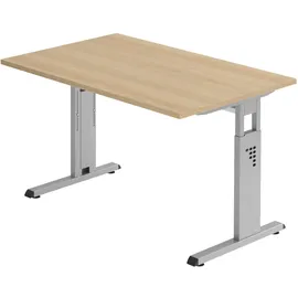 Hammerbacher Schreibtisch VOS12/E eiche nachbildung/silber