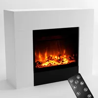 GF Core Elektrokamin mit Heizung und Kaminfeuer (Standkamin METIS) - elektrischer Kamin mit LED-Feuer in 3 Farben, Heizlüfter, Holz-Deko & Fernbedienung, 98x82x35 cm, Weiß