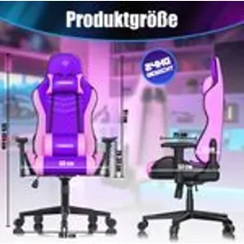 Kesser KESSER® Gaming Stuhl Ergonomisch Bürostuhl mit Kopfstütze & Lendenkissen Racing Gamer Stuhl 150kg belastbar Armlehne 360° Drehbarer Schreibtischstuhl Gaming Chair + Gummi-Rollen