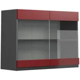 Vicco Hängeschrank Küchenglasschrank R-Line 80 x 60 x 31 cm Rot