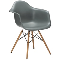 Vitra Stuhl Eames Plastic Armchair RE 83x63x59 cm granitgrau, Gestell:  eichefarbig, Designer Charles & Ray Eames