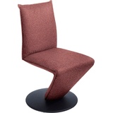 K+W Komfort & Wohnen Drehstuhl Drive, Stuhl mit federnder Sitzschale, Drehteller in Metall schwarz Struktur rosa