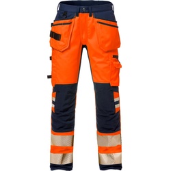 Fristads High Vis Handwerker Stretch-Hose Kl. 2 2707 PLU 127734 - warnschutz-orange/marine - C54