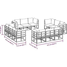 vidaXL Garten-Sofa-Set 12-tlg. schwarz