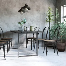 Homcom Tischbeine, 2er-Set Tischkufen, Möbelfüße aus Vierkantprofilen, für Couchtisch, Esstisch, Stahl, Schwarz - Metall Kufe, 8x72x60 cm Esszimmer, Esstische, Tischsysteme