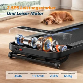 Merach – Elektrisches Laufband tragbar – bürstenlos, Untertisch-Walking Pad mit Fernbedienung, lcd & Kinomap,