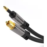 KabelDirekt – Mini-TOSLINK optisches Audiokabel mit LWL Störsignalschutz – 4m (Mini-TOSLINK auf TOSLINK, digitales S/PDIF-Kabel/Glasfaserkabel für Soundbar, Stereoanlage/Verstärker, HiFi-Geräte)