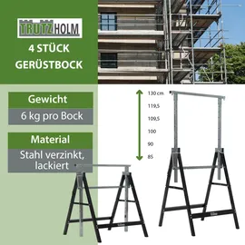 Trutzholm Arbeitsbock Stahl 800 kg schwarz 7-fach höhenverstellbar