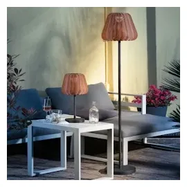 MARELIDA LED Garten Tischlampe Braun