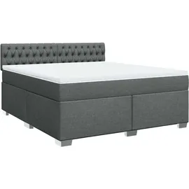 vidaXL Boxspringbett 180 x 200 cm Dunkelgrau