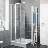 Kermi Nova 2000 Gleittür 3-teilig mit Festfeld für Nische, für Seitenwand, N2ST31201811K, N2ST3