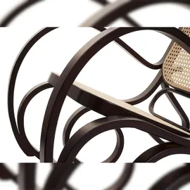 Mendler M41, Schwingsessel Fernsehsessel, Massiv-Holz Rattan ~ Walnuss-Optik